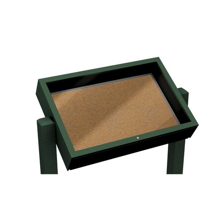 United Visual Products Outdoor Enclosed Combo Board, 48"x36", Bronze Frame/Black & Ultramarine UVCB4836ODBZ-BLACK-ULTMAR